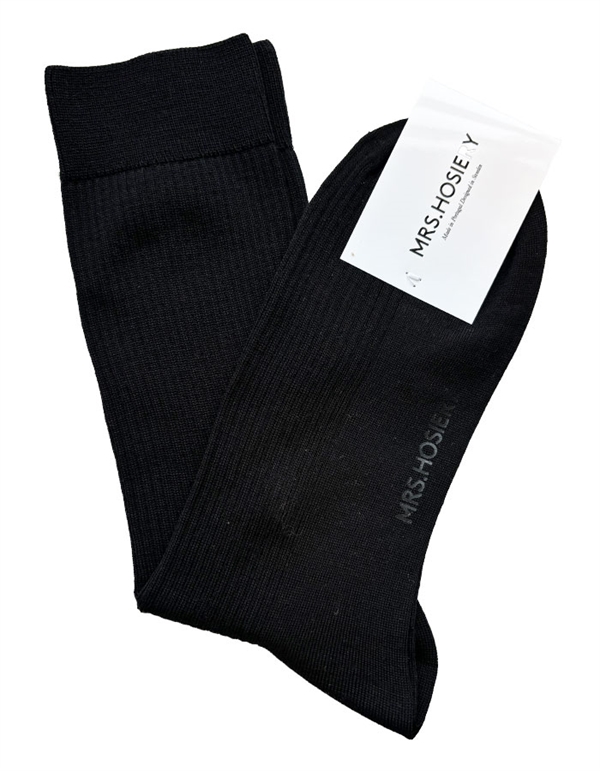 Mrs. Hosiery Merino Fine Sock Black